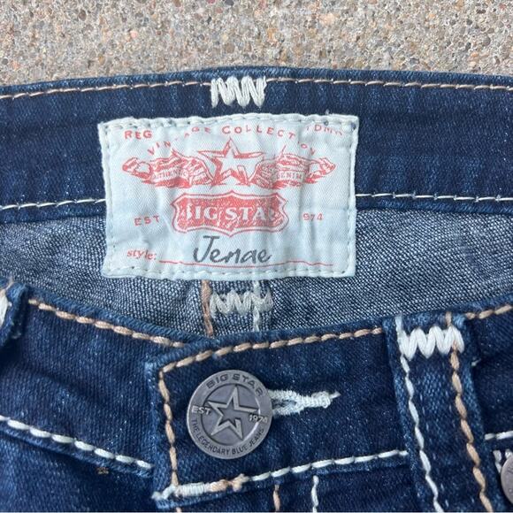 Big Star JENAE 28L skinny jeans dark wash bling embroidered pockets - Picture 5 of 7